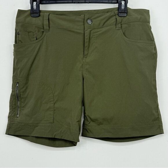 PRANA Olive Green Nylon Quick Dry Activewear Outdoor Performance Shorts - Picture 1 of 16